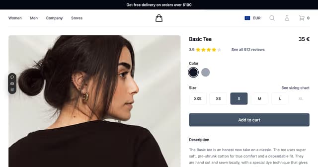 Shirt Shop — Landig page