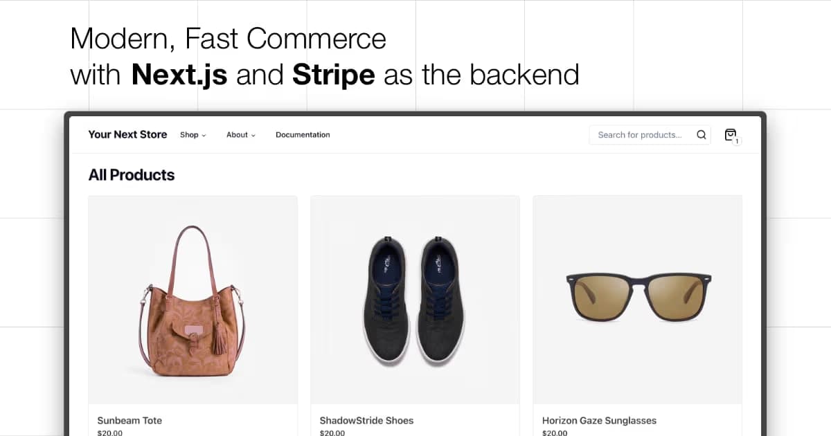 Your Next Store — Commerce avec Next.js et Stripe